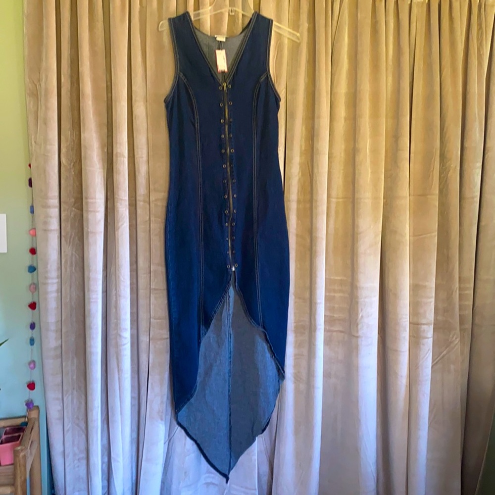 Denim zipper dress